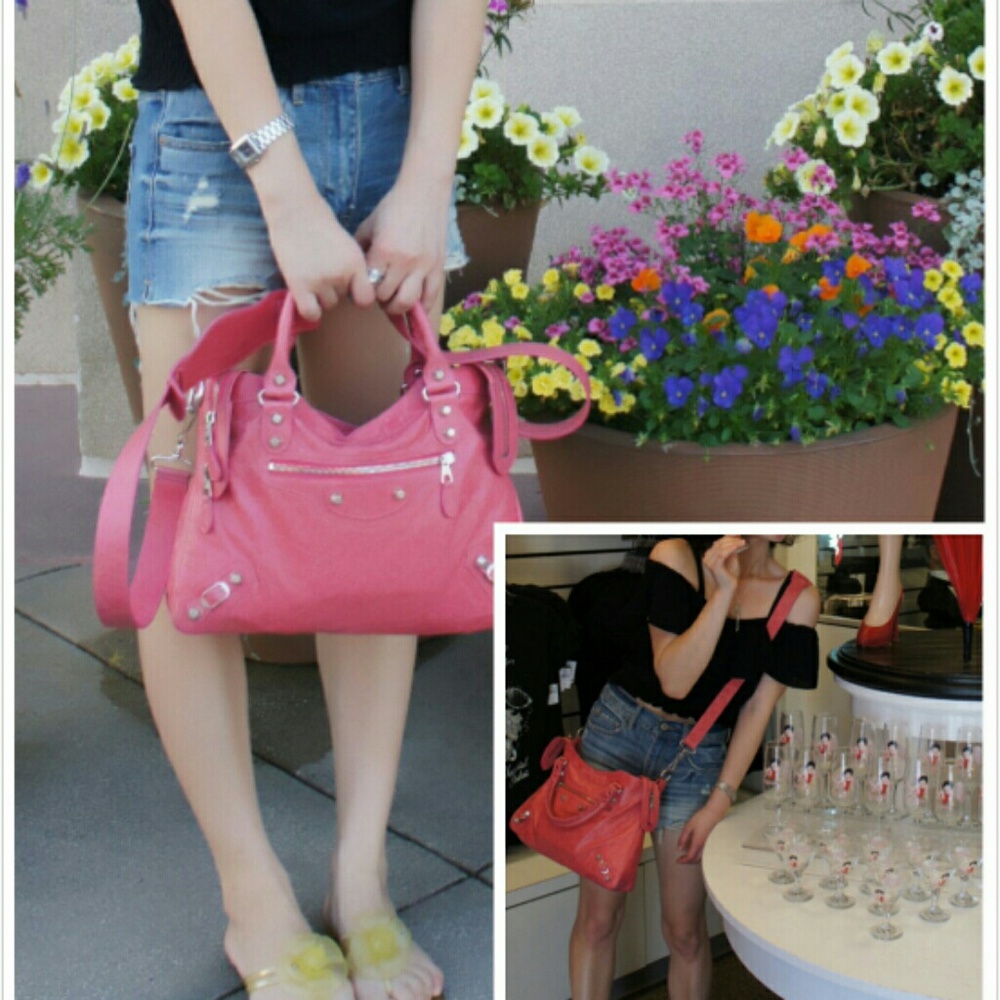 Balenciaga Pink Leather City Bag